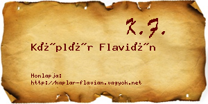 Káplár Flavián névjegykártya